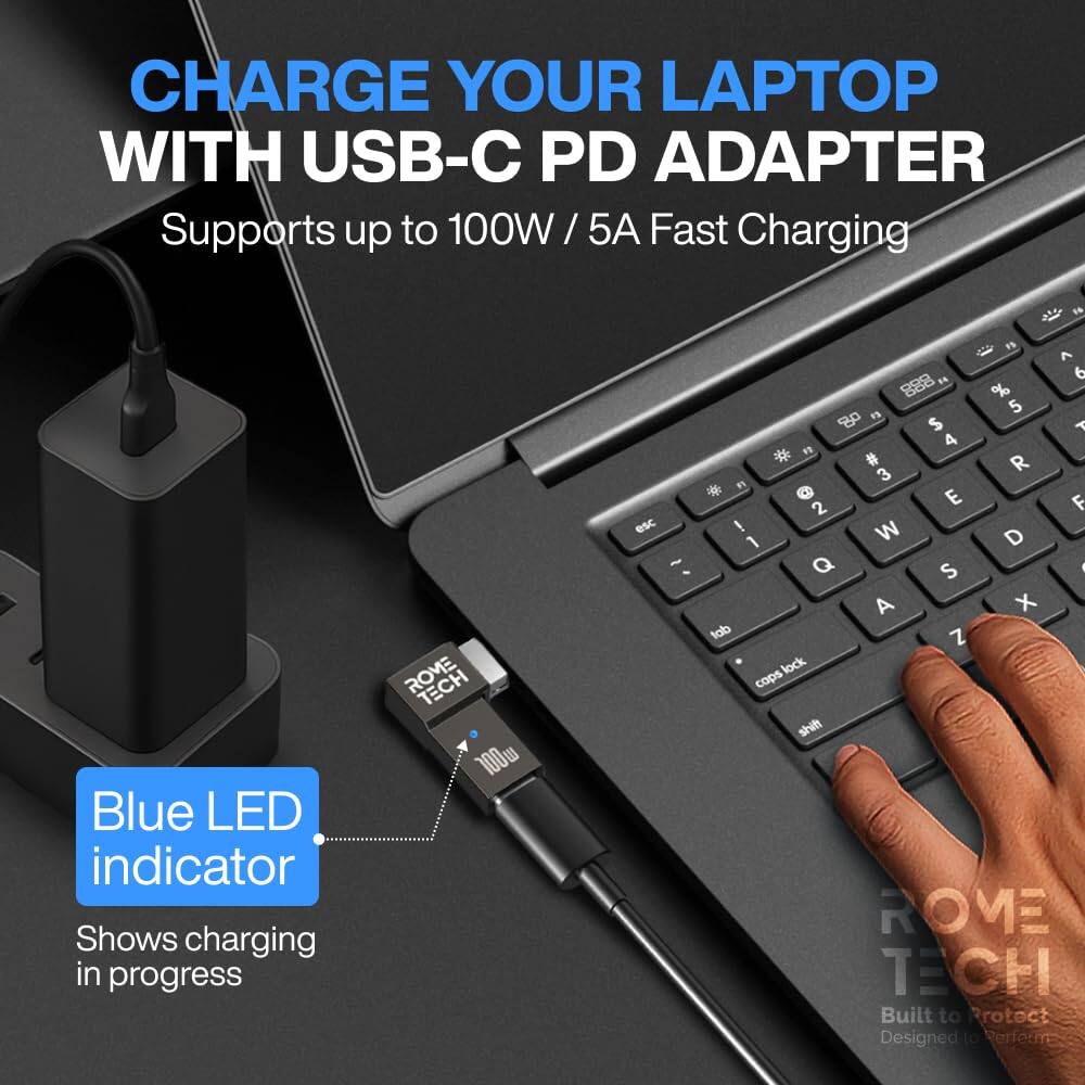 RomeTech USB C to DC Adapter, Type C to DC with Built in PD and E Mark ...
