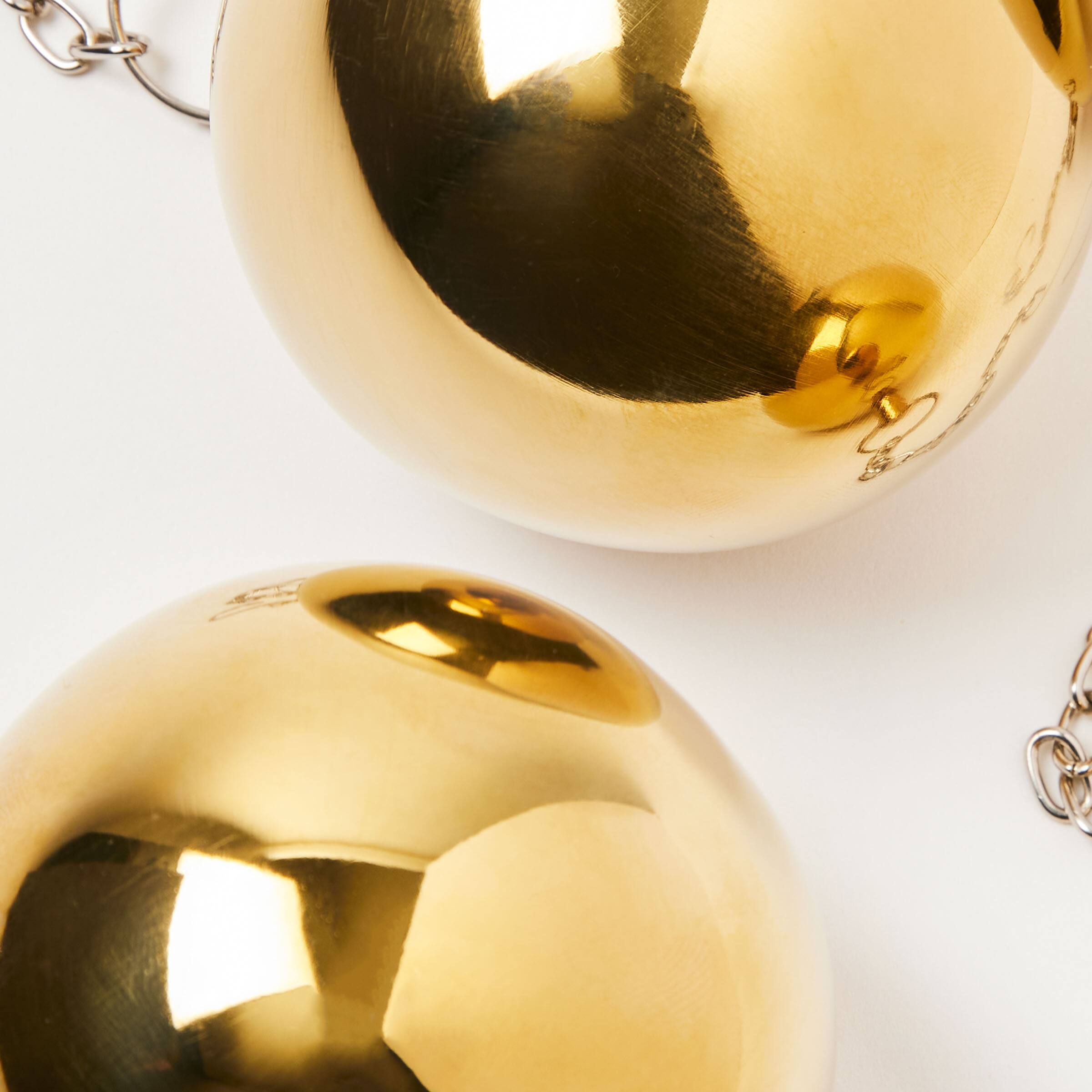 Angle. Kings County Tools - 4Pcs Christmas Ornaments Set - Gold Brass.