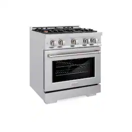 ZLINE - 30" Select Dual Fuel Stainless Steel Range w/ 4 Brass Burners & Convection Oven (HDR-BR-30) - Stainless Steel