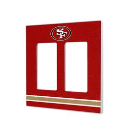 Keyscaper - San Francisco 49ers Stripe Double Rocker Light Switch Plate - Multicolor