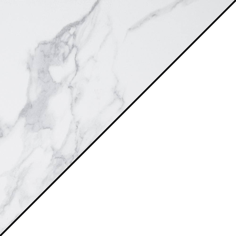 Alt View 2. Convenience Concepts - Omega Coffee Table with Shelf - White Faux Marble/White/Marble.