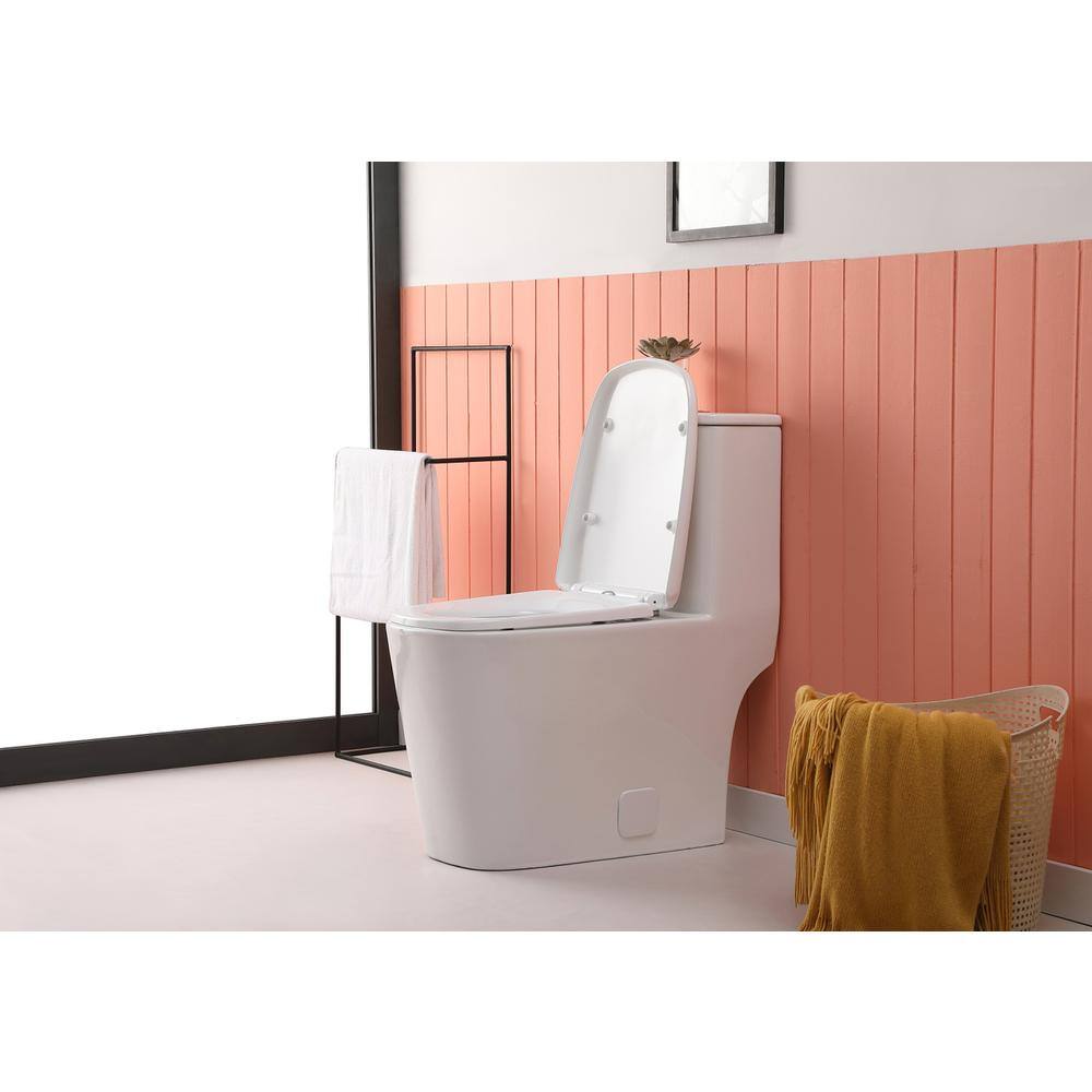 Alt View 8. Elegant Kitchen and Bath - Winslet One-piece floor Square Toilet 27x14x31 in White - White.