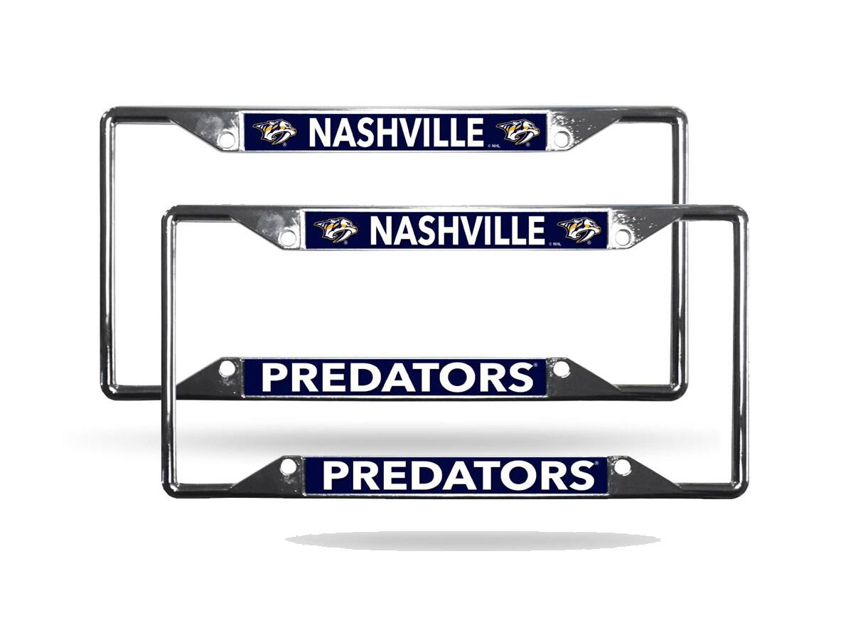 Nashville Predators Chrome Metal License Plate Frame - Set of 2 Frames