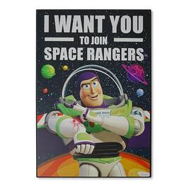 Disney - Toy Story Buzz Lightyear 13 x 19 Inch Hanging Wood Wall Art - Green