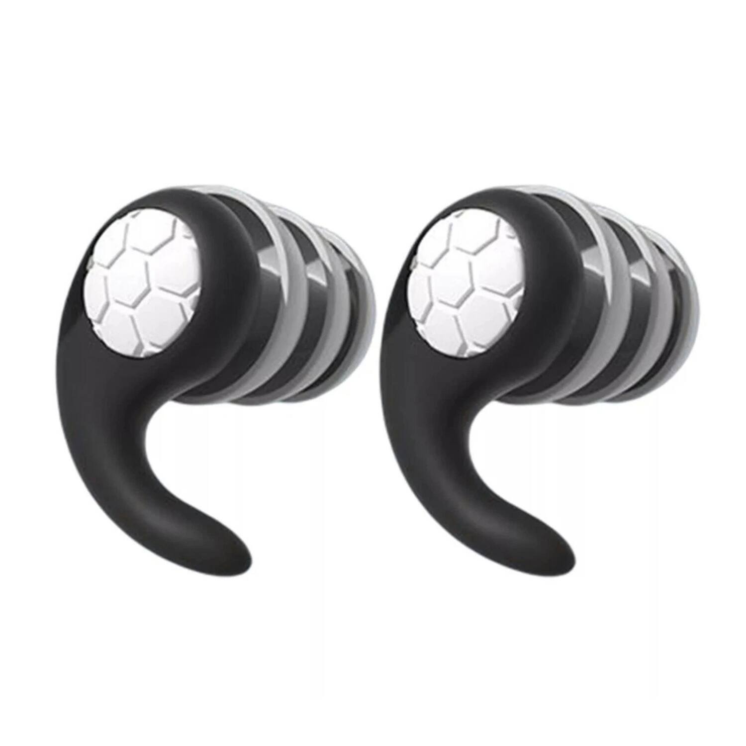 Front. Stock Preferred - Silicone Noise Cancelling Waterproof Earplugs Black - Black.
