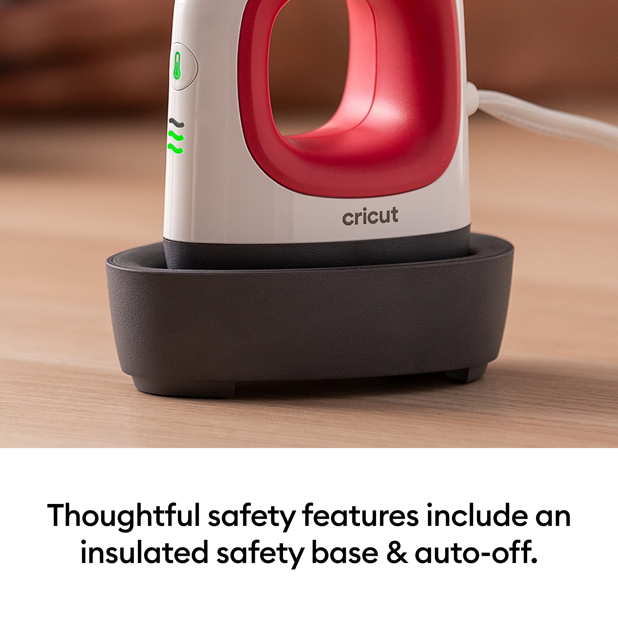 Thoughtful safety features include an insulated safety base & auto-off.