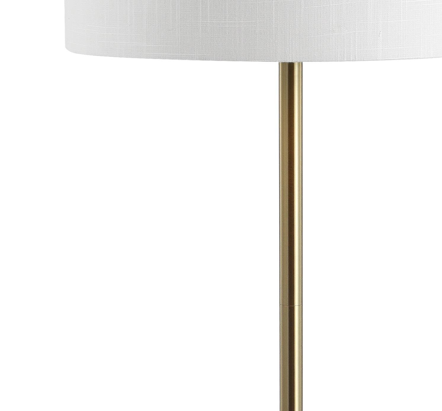 Alt View 4. Jonathan Y - Chuck 59" Modern Minimalist Metal and Tempered Glass LED 2-in-1 Space-Saving Tray Table and Floor Lamp, Brass Gold - Brass Gold.