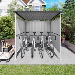 Anysun - 6x6 FT Outdoor Pergola for Patio – Bike Storage Shed, Lean-to Hardtop Heavy Duty Metal Gazebo for Year-Round Use - Gray