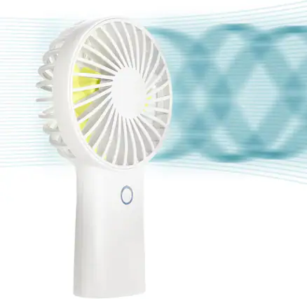 Front. FINEAK - 4000mAh USB Rechargeable Handheld Fan - 20H Runtime 3 Speeds Portable Fan (White).