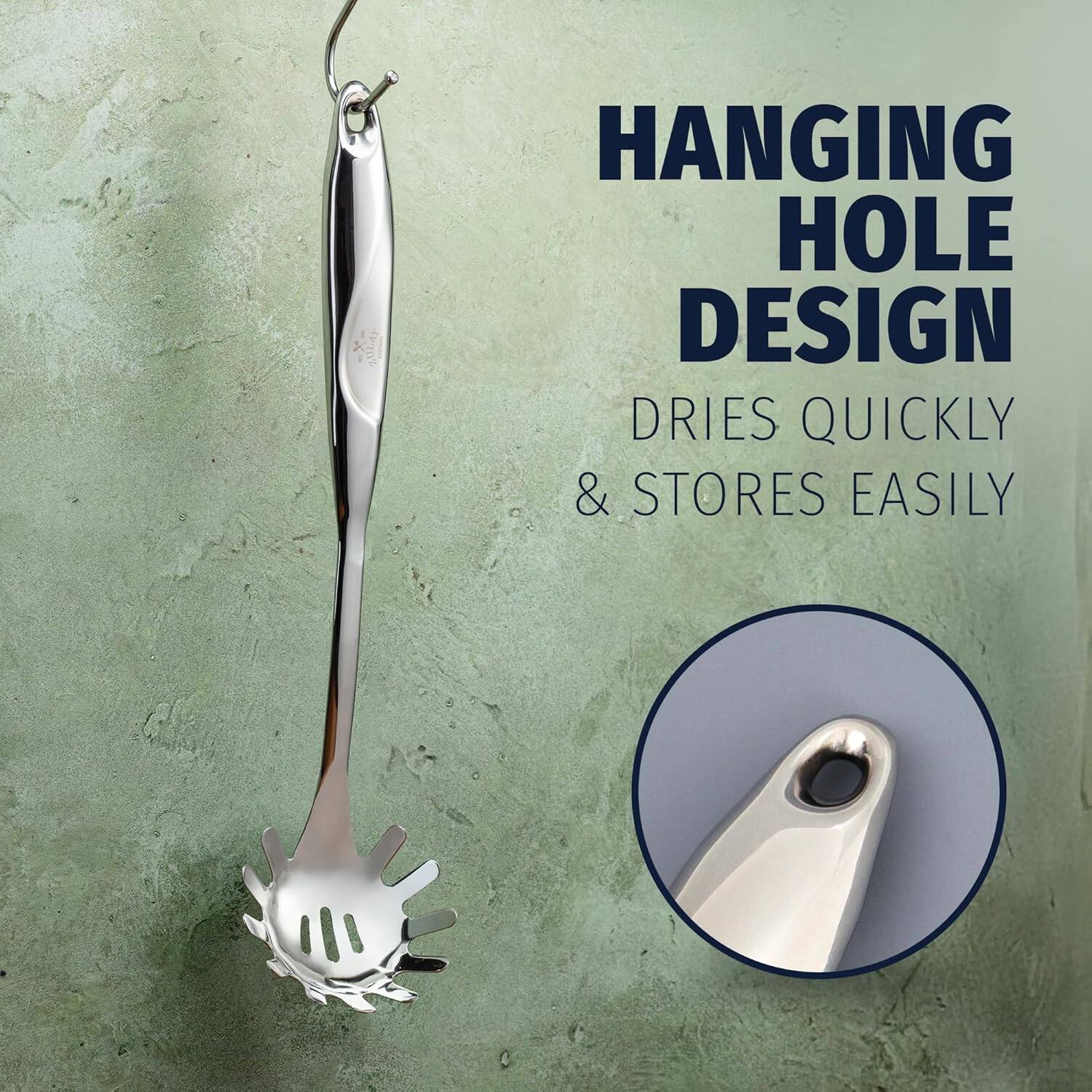 HANGING HOLE DESIGN  
DRIES QUICKLY & STORES EASILY