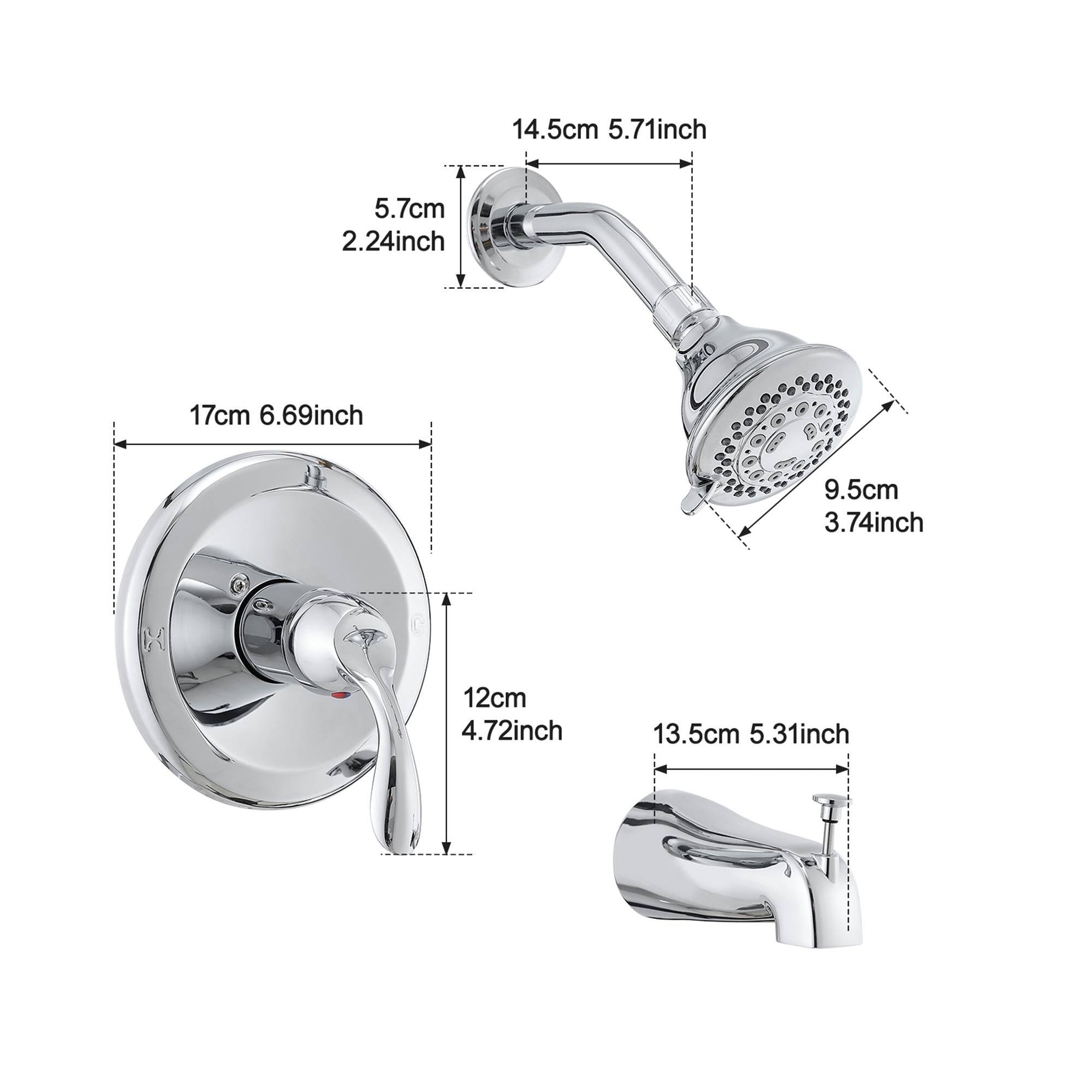 14.5cm 5.71inch  
5.7cm 2.24inch  
17cm 6.69inch  
9.5cm 3.74inch  
12cm 4.72inch  
13.5cm 5.31inch