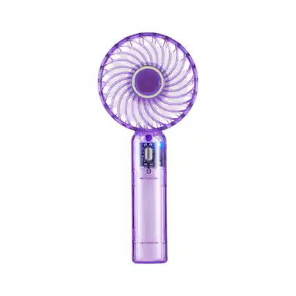 Front. Mullets Homeiances - 3 Speed Personal Transparent Mini Fan - Purple.