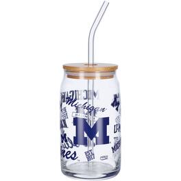 Indigo Falls - Michigan Wolverines 16oz. Can Glass with Straw - Multicolor