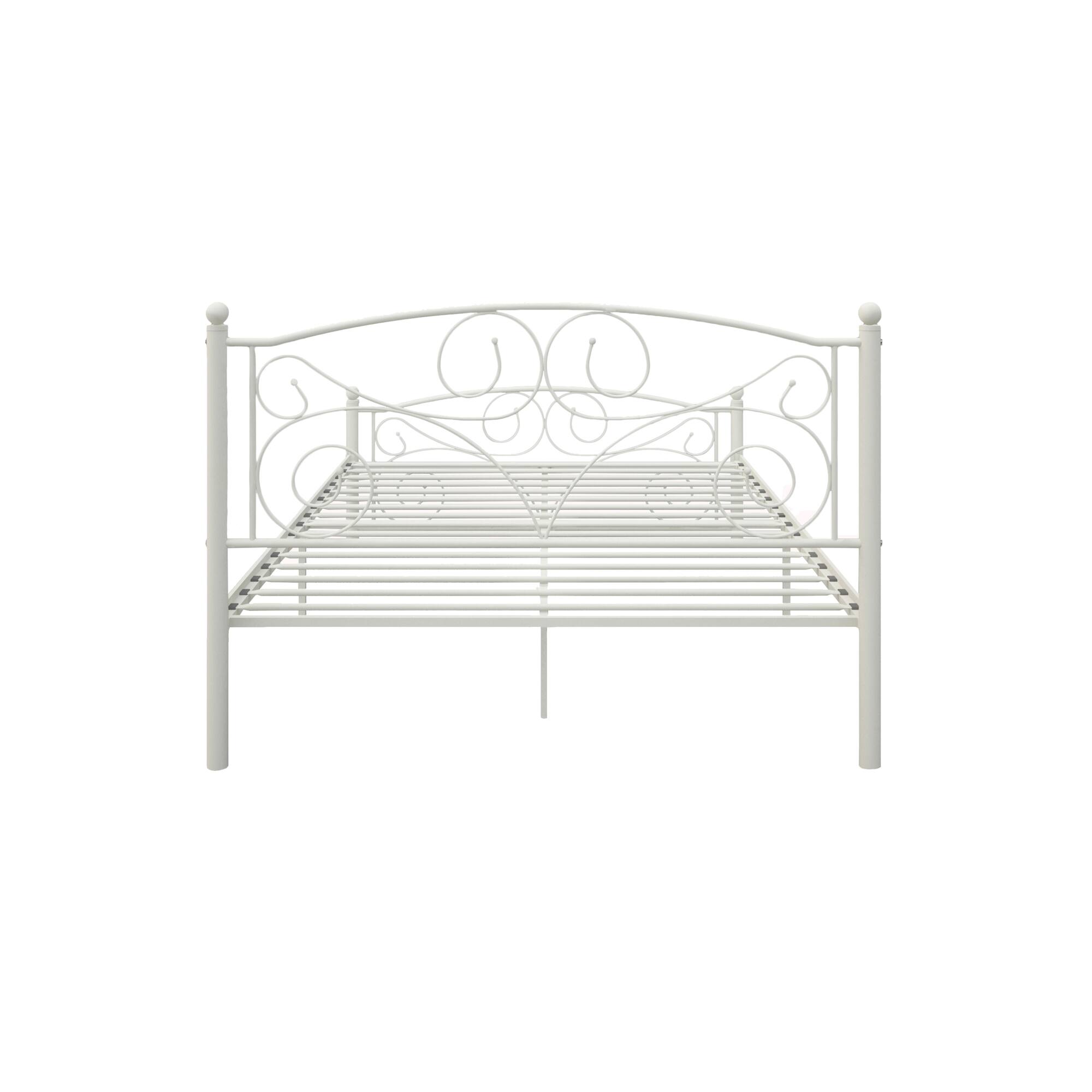 Alt View 2. GOODSILO - Full Size Metal Bed Frame with Sturdy Steel Structure for Modern Bedroom Decor and Comfort - White.