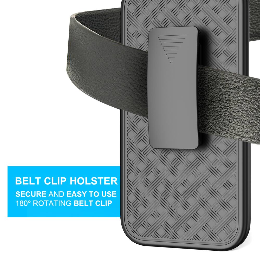 BELT CLIP HOLSTER  
SECURE AND EASY TO USE  
180° ROTATING BELT CLIP