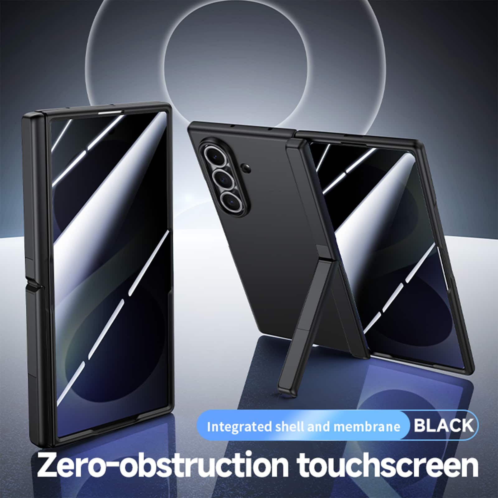 Dteck - for Samsung Galaxy Z Fold8 Ultra Case with Built-in Screen Protector, Hinge Protection with Kickstand - Black (Privacy Screen Protector)