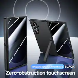 Dteck - for Samsung Galaxy Z Fold8 Ultra Case with Built-in Screen Protector, Hinge Protection with Kickstand - Black (Privacy Screen Protector)