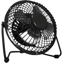 Optimus - 4 in. Personal Metal Fan - Black