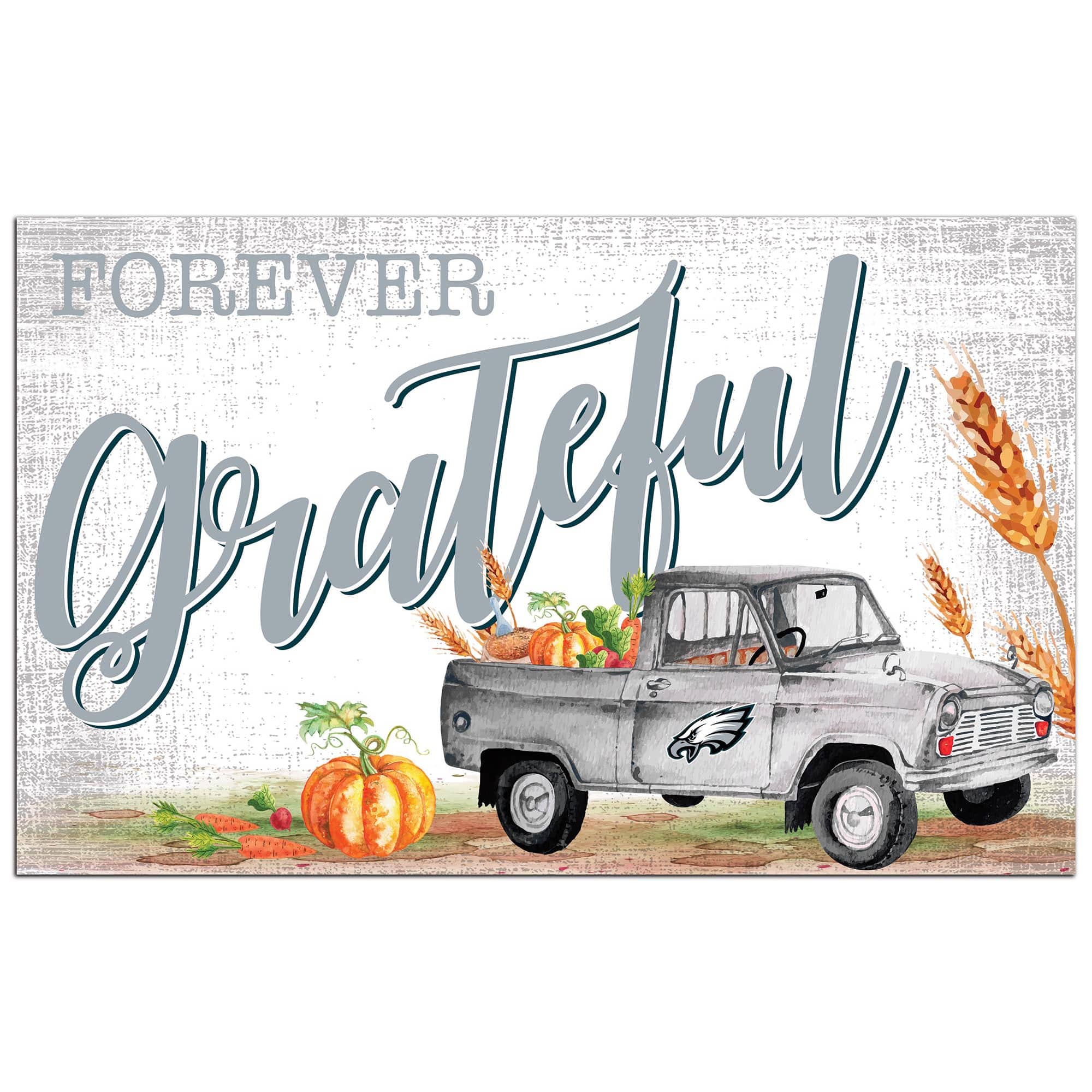 Fan Creations - Philadelphia Eagles 11" x 19" Forever Grateful Sign - White