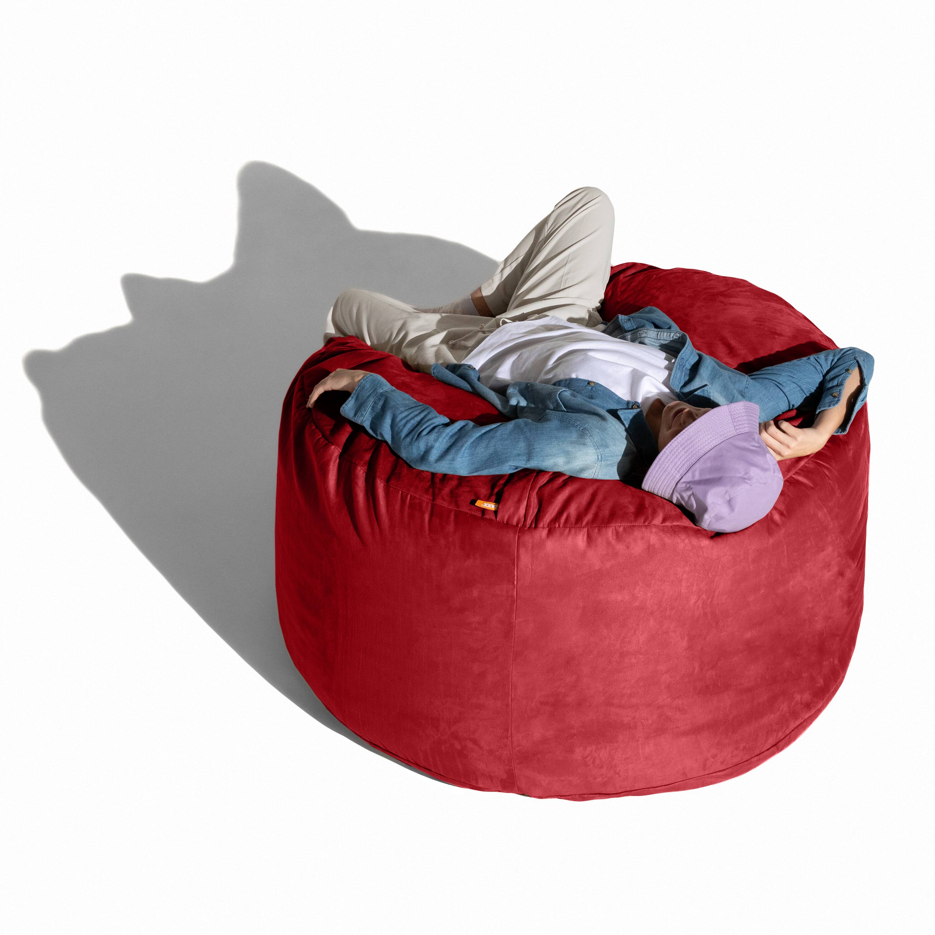 Alt View 6. Jaxx - Jaxx 4 ft Round Bean Bag Chair for Adults, Cinnabar - Cinnabar.