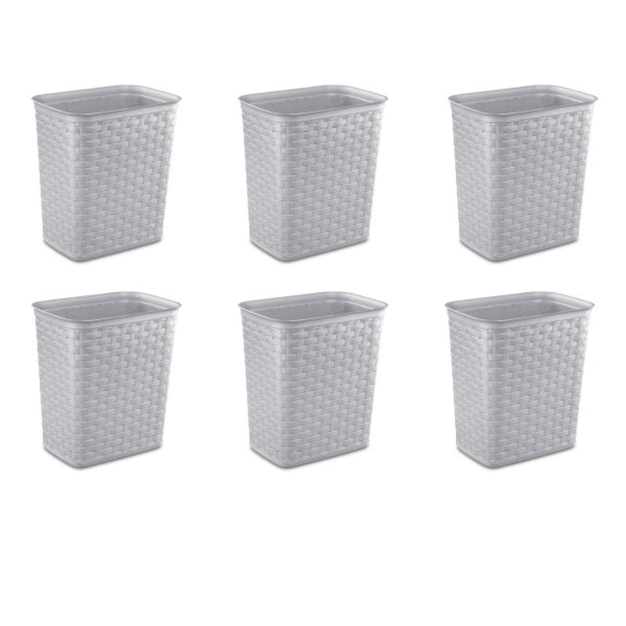 Alt View 5. Sterilite - Sterilite 3.4 Gallon/13 Liter Decorative Weave Wastebasket, Cement (6 Pack) - Cement.
