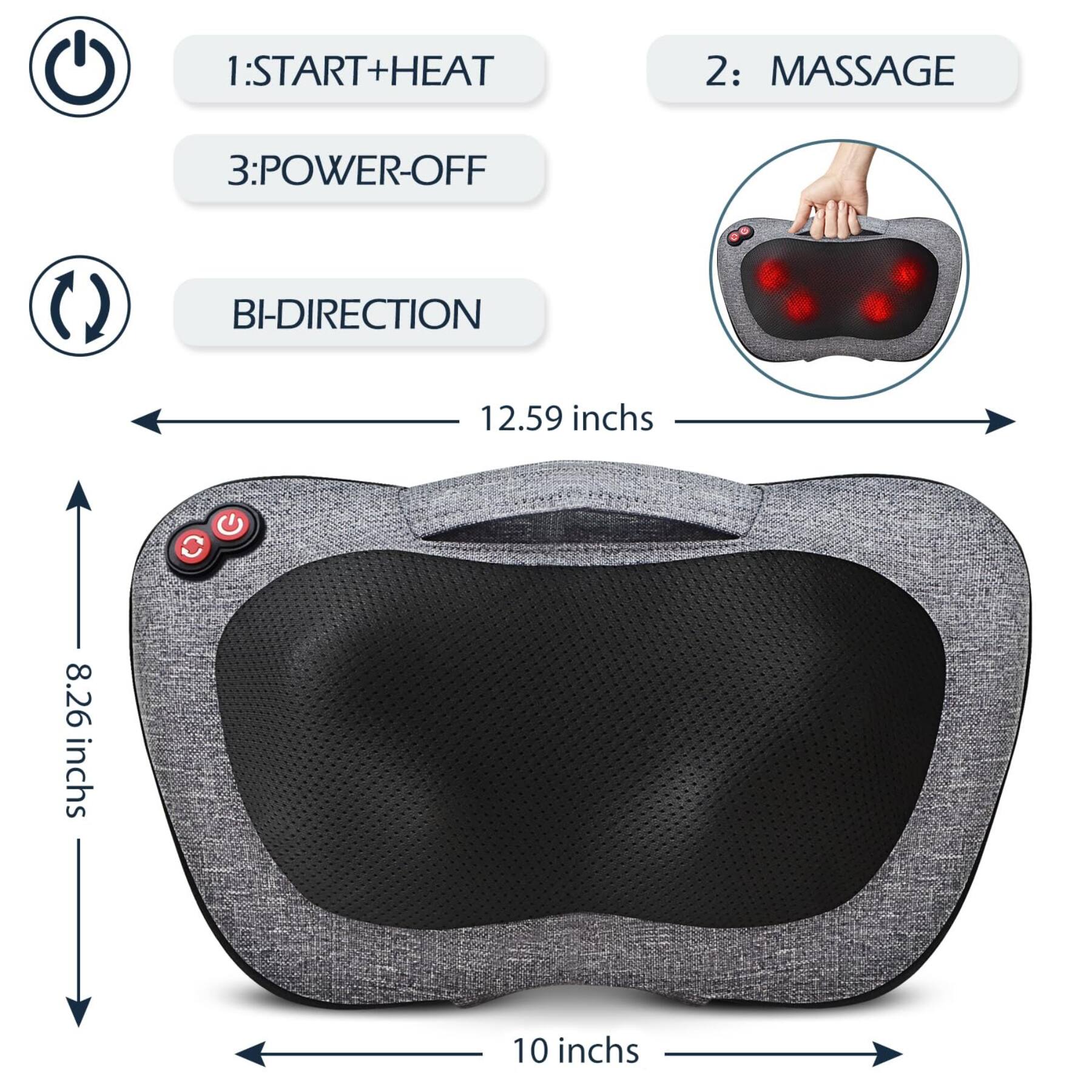 1: START+HEAT  
2: MASSAGE  
3: POWER-OFF  
BI-DIRECTION  
12.59 inches  
8.26 inches  
10 inches