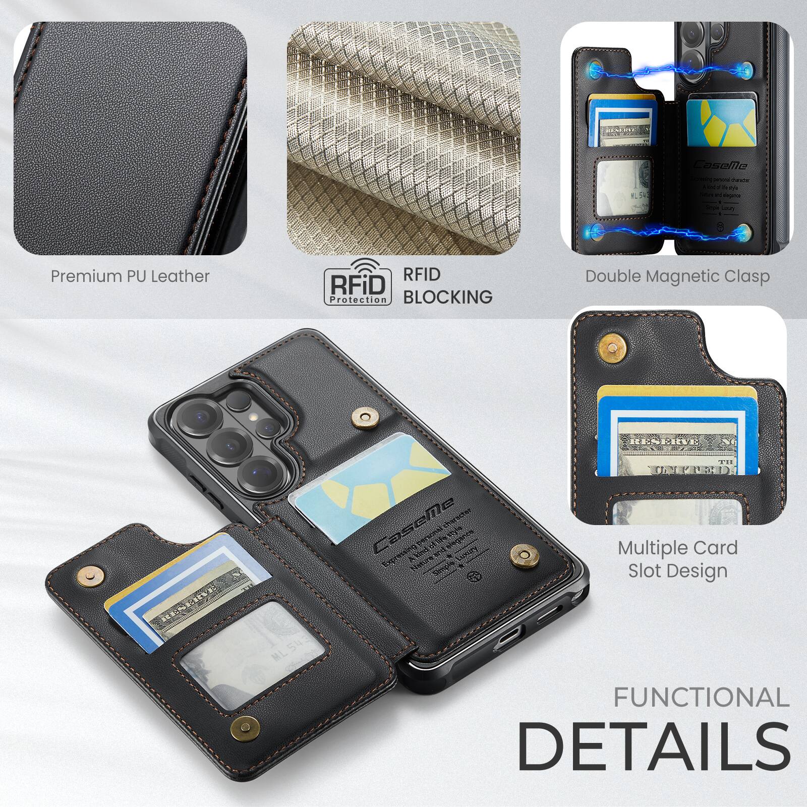 Taseillo C - aste - . - a  - rna - - - Premium PU Leather RFID RFiD Protection BLOCKING Double Magnetic Clasp HENICIENE RENESLS DE ML543 ML TH UNVERID CaseMle charkdher PSOPAI nttys d negance Dpremingpino nd  Aoury Multiple Card A nothin_ttadibe - Simnple . Slot Design FUNCTIONAL DETAILS