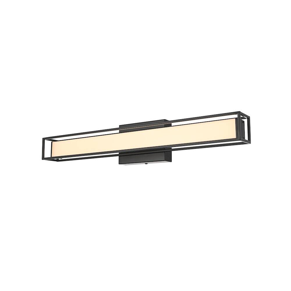 Left. Living District - Aden 24 Inch Led Wall Sconce In Black - Black.