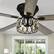 Front. Breezary - 52'' Flush Mount Ceiling Fan with Light Kit, Low Profile Indoor Crystal Fan, 5 Blades, 6-Speed DC Motor, Remote, Timer - Black with Two-tone Wood Grain Blades.