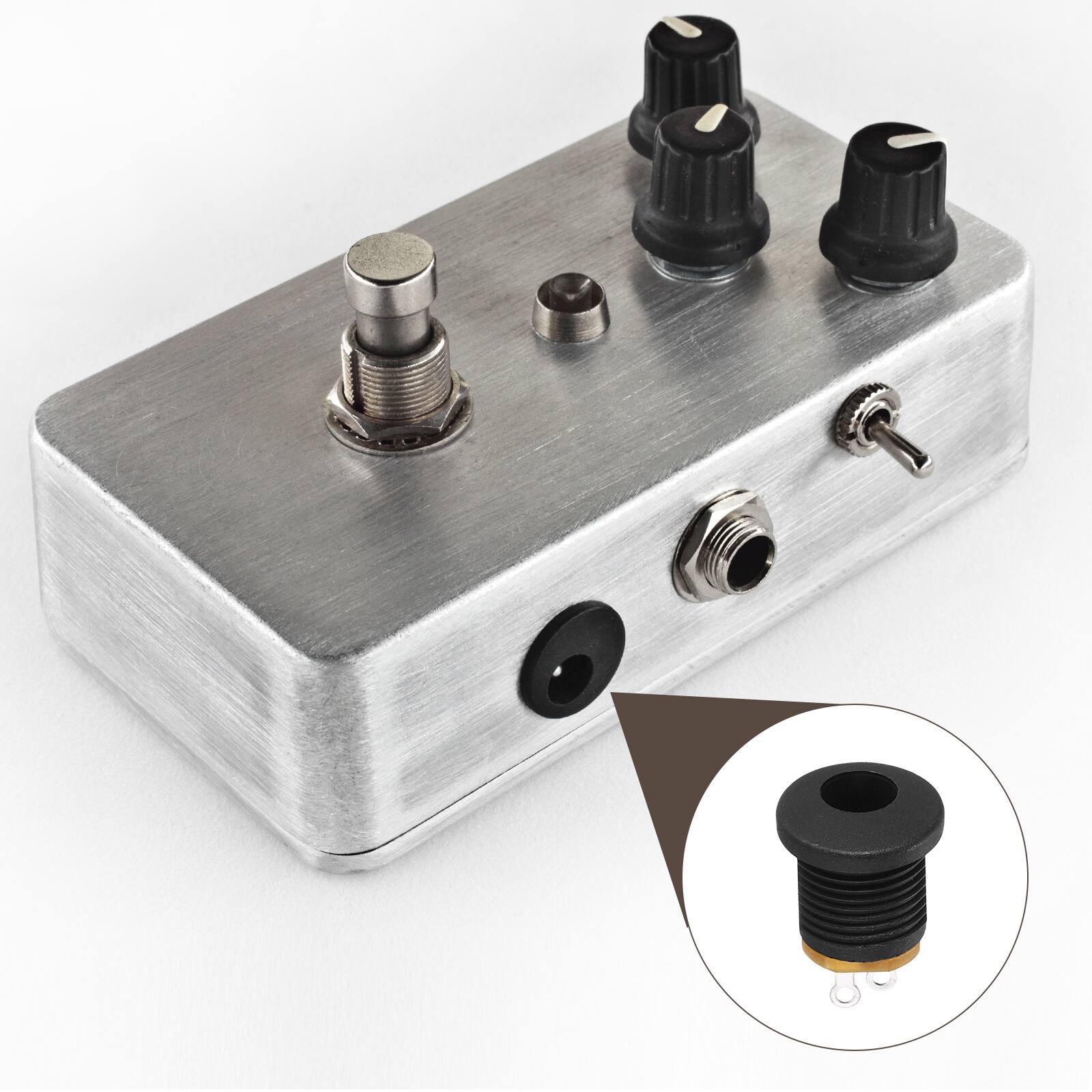 Alt View 3. Unique Bargains - 15pcs DC5521 5.5x2.1mm 30V 0.5A 3Pin Female Barrel Jack Panel Mount Connector for Guitar/Car Audio - Black, Red, White.