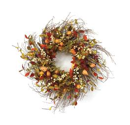 BreeBe - Cape Gooseberry Wreath 20"D - Green, Brown