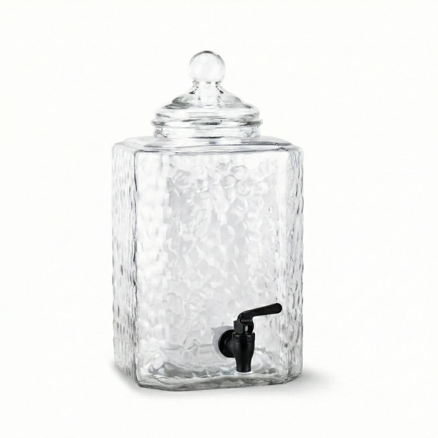 Angle. Style Setter - Homestead Beverage Dispenser with Metal Stand 2.5 Gal - Clear.