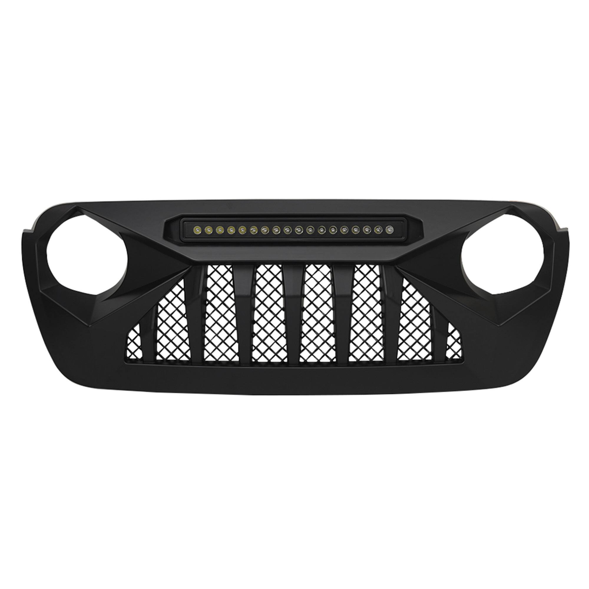 Alt View 3. AMERICAN MODIFIED - AMERICAN MODIFIED Demon Grille Compatible with 18-21 Wrangler JL & Gladiator JT - Matte Black.