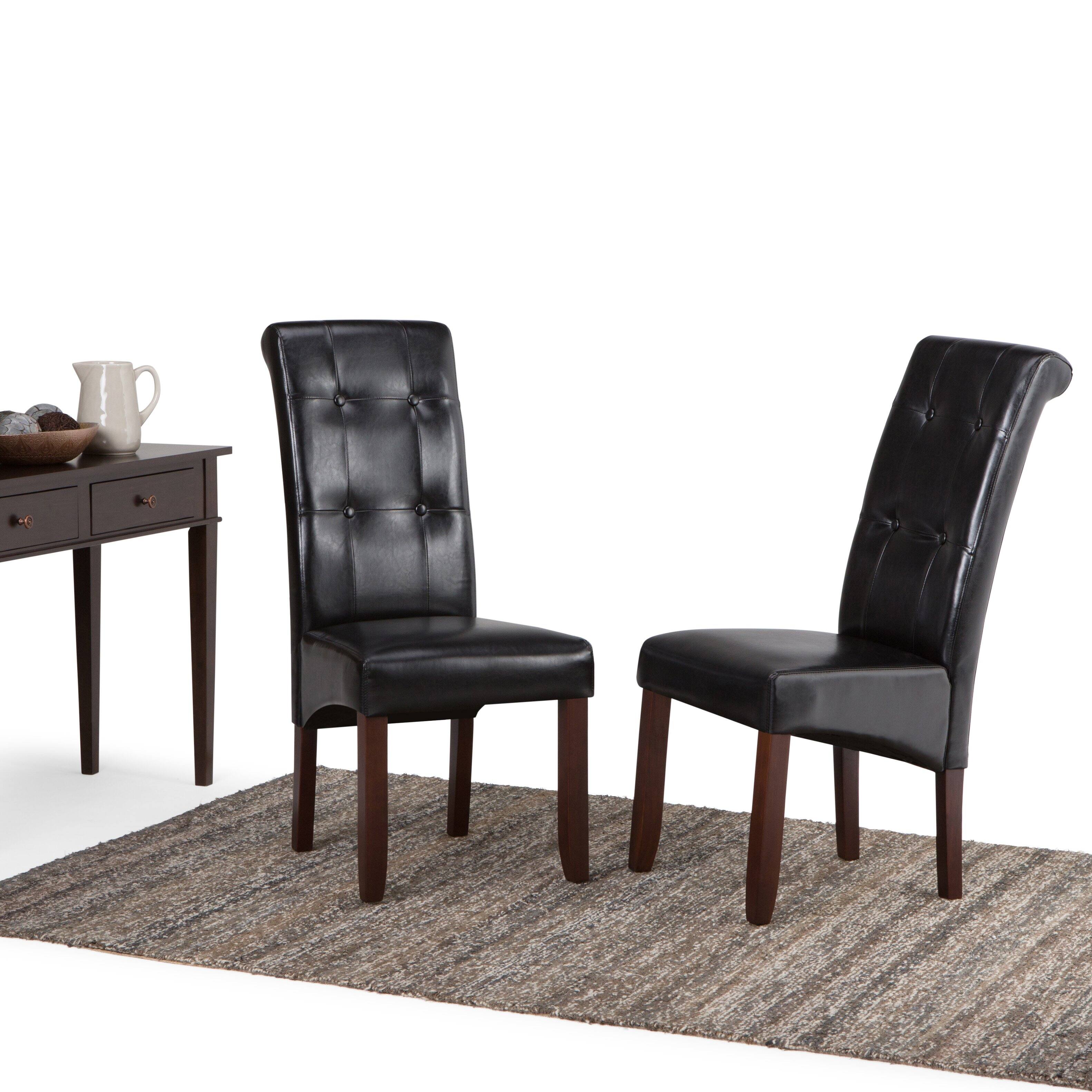 Angle. Simpli Home - Cosmopolitan Parson Chair (Set of 2) in Midnight Black - Midnight Black.