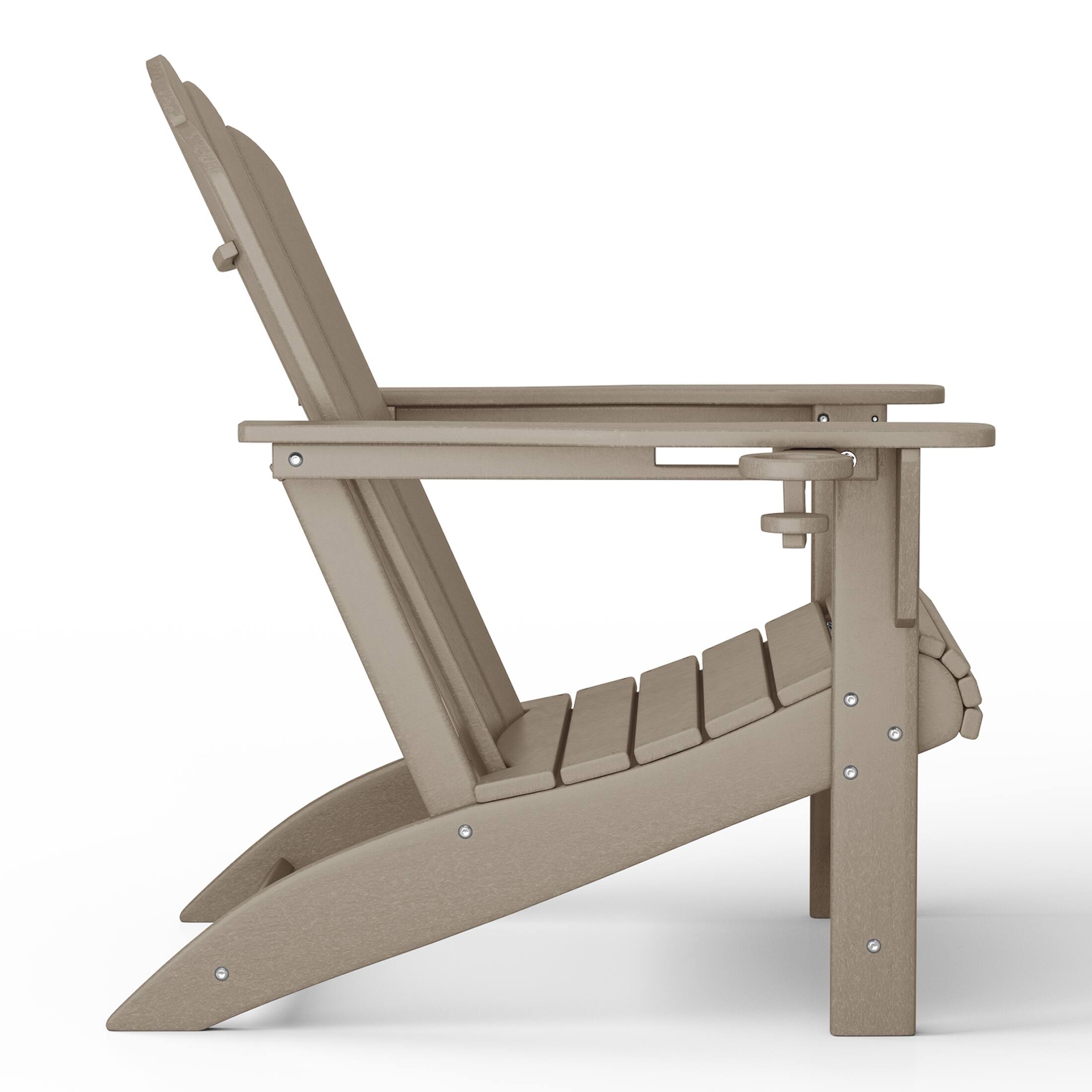 Back. WestinTrends - WestinTrends Highland 3-Piece Adirondack Chair with Cup Holder and Folding Ottoman and Table Set - Weathered Wood.