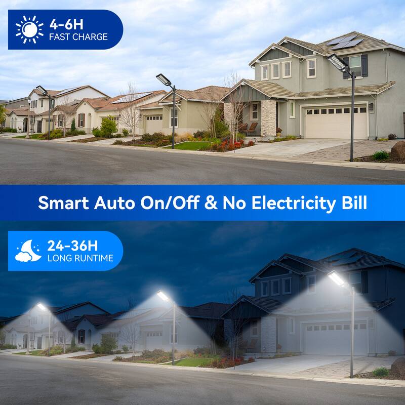 4-6H FAST CHARGE  
Smart Auto On/Off & No Electricity Bill  
24-36H LONG RUNTIME