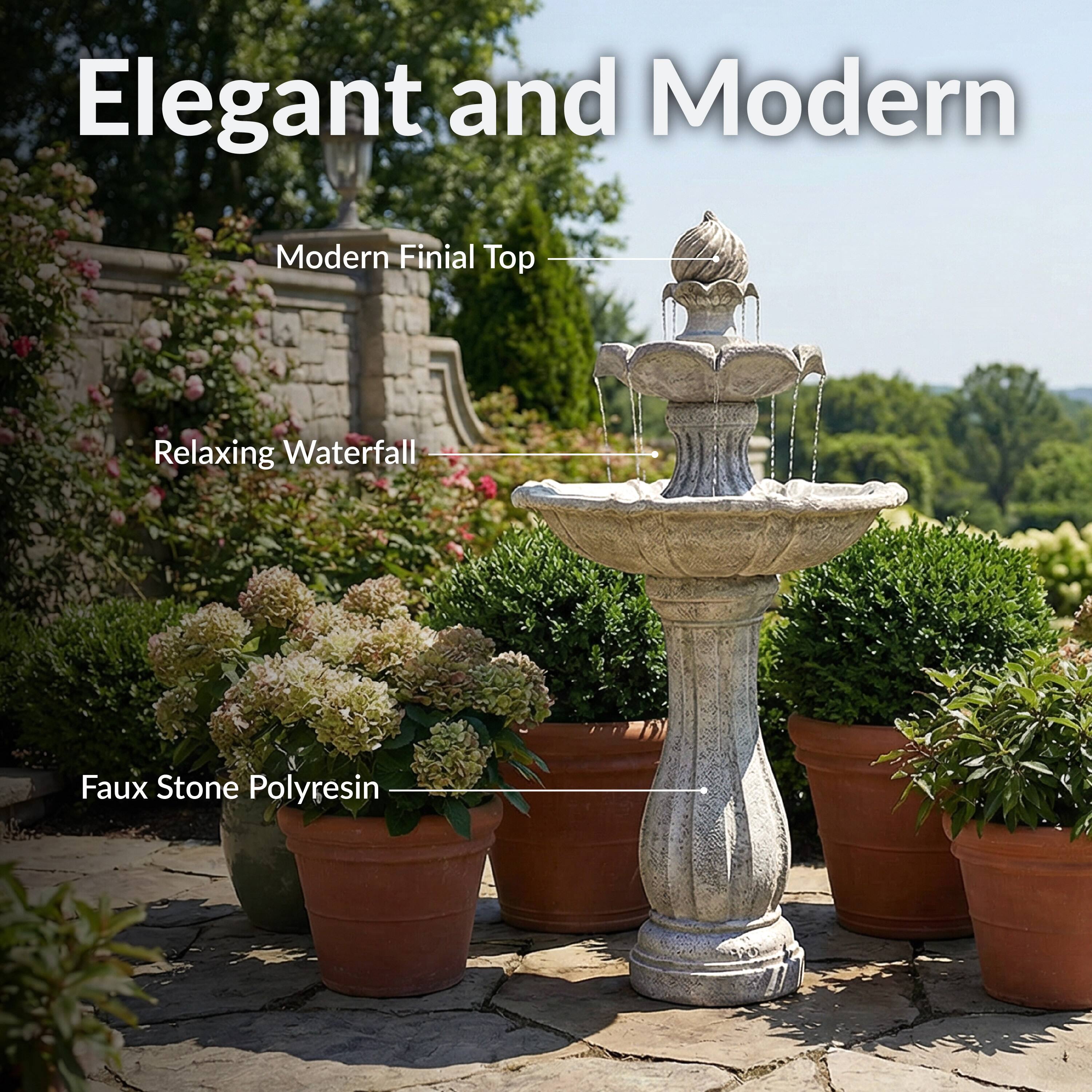 Elegant and Modern

Modern Finial Top

Relaxing Waterfall

Faux Stone Polyresin