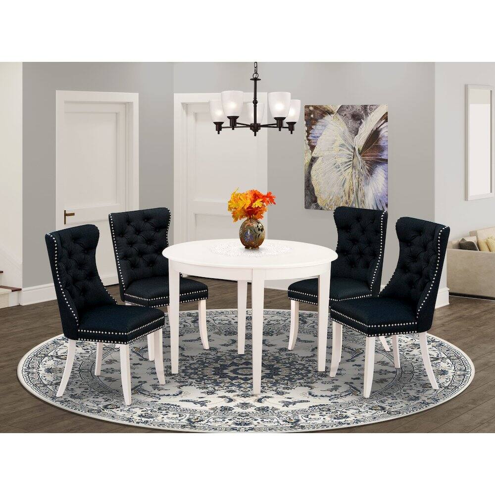 Alt View 7. East West Furniture - 5 Piece Dining Table Set for Small Spaces - White.
