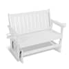 Front. Fortune Candy - Poly Lumber Patio Glider, HIPS Material Weather-Resistant Glider Bench for Outdoor Porch Garden - White.