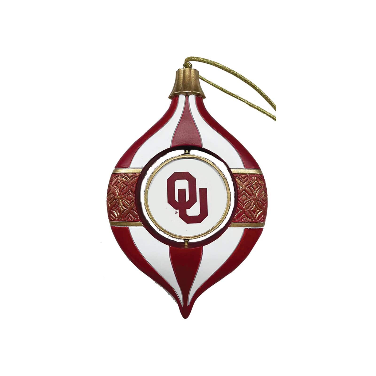 Santa's Workshop - Oklahoma Sooners Two-Piece 5.5" Spinning Bulb Ornament Set - Red
