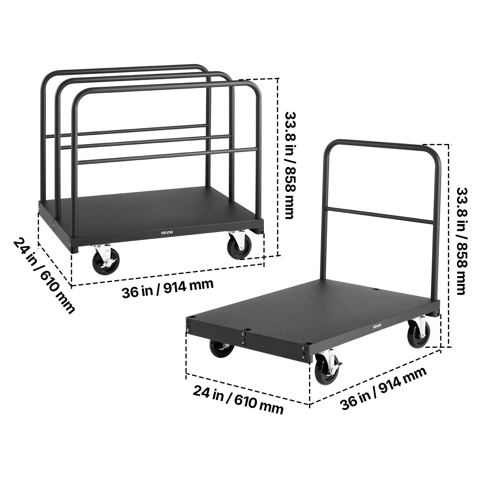- 24 in / 610 mm
- 33.8 in / 858 mm
- 36 in / 914 mm
- 24 in / 610 mm
- 36 in / 914 mm