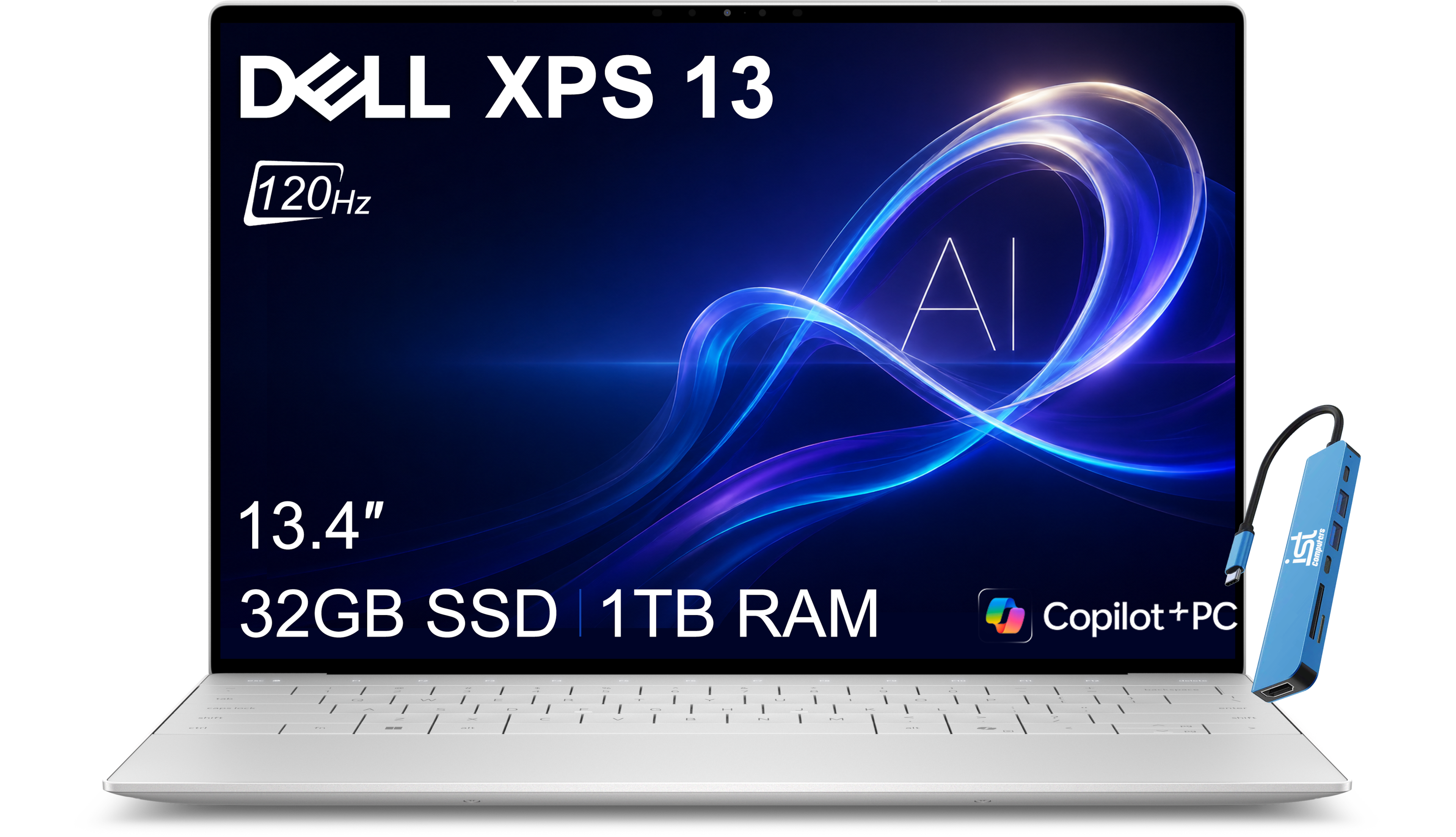 Dell - Upgraded - XPS 13 - Copilot+ PC - 13.4" WUXGA Laptop - Snapdragon X Elite X1E-80-100 2024 - 32GB RAM - 1TB Storage - Win11Pro - Platinum