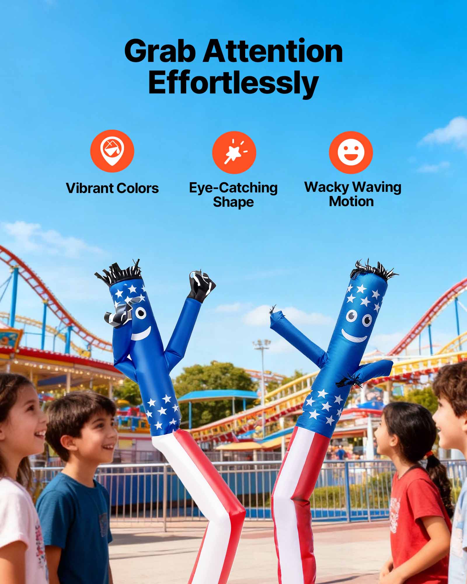 Grab Attention Effortlessly

- Vibrant Colors
- Eye-Catching Shape
- Wacky Waving Motion