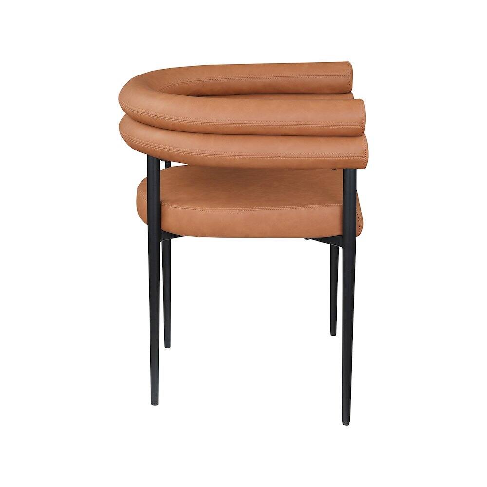 Alt View 2. Meridian Furniture - Lavina Cognac Vegan Leather Dining Chair, Set of 2 - Brown.