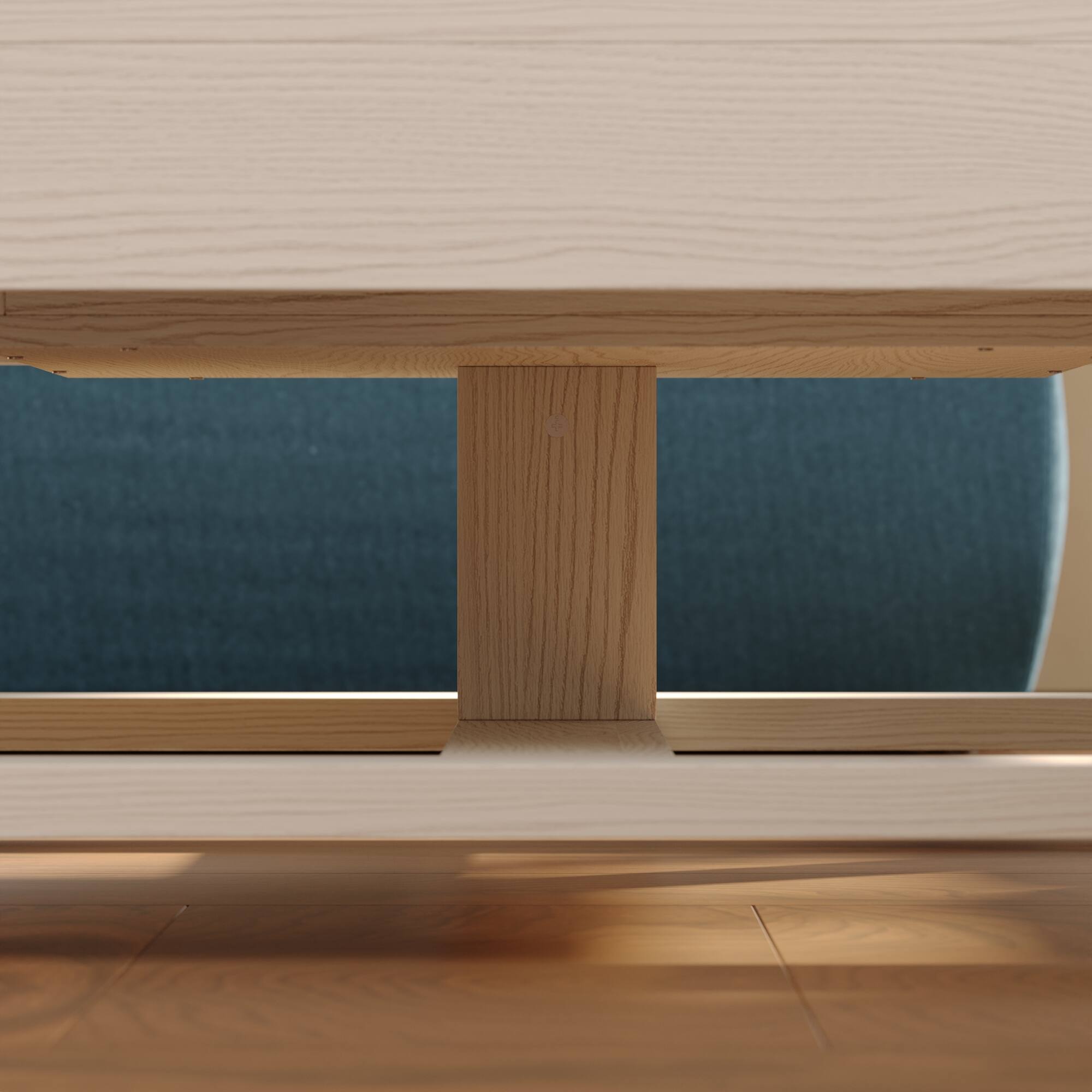 Alt View 2. FUFU&GAGA - Japanese Style Hollow Coffee Table with Central Storage and Minimalist Frame for Living Room - Off-White.