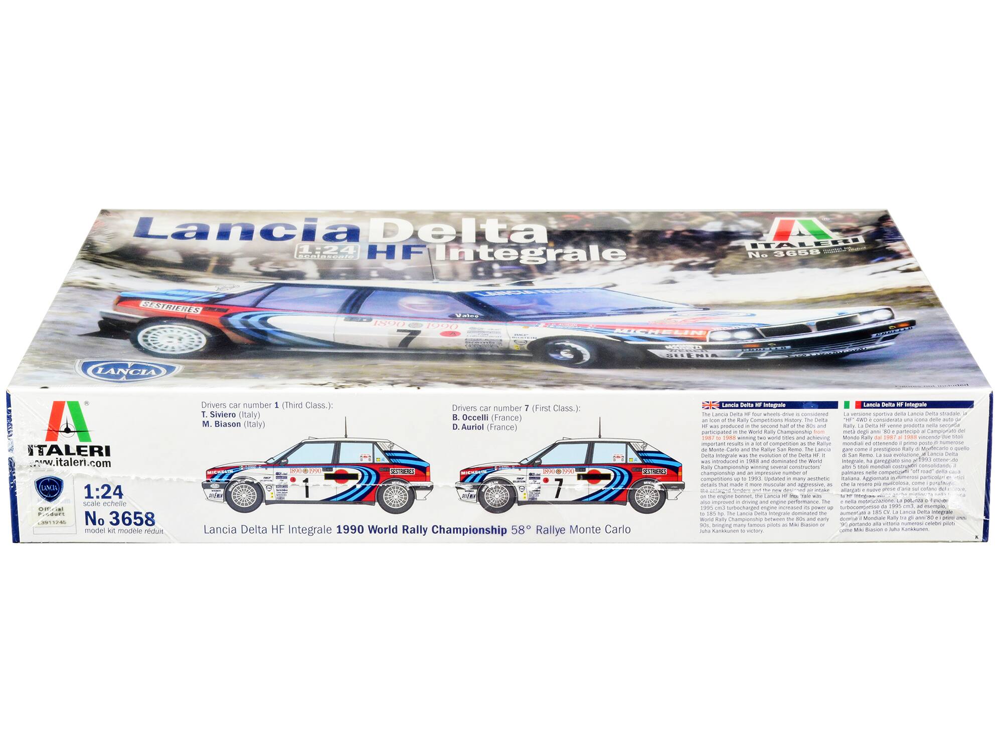 Lancia Delta HF Integrale

1:24 scale
echelle : 1/24

No 3658

Drivers car number (Third Class.): T. Siviero (Italy) M. Biason (Italy)
Drivers car number (First Class.): B. Occhelli (France) D. Auriol (France)

Lancia Delta HF Integrale 1990 World Rally Championship 58° Rallye Monte Carlo

Lancia Delta HF Integrale

The Lancia Delta HF Integrale is considered one of the most iconic rally cars of all time. Introduced in 1985, it dominated the World Rally Championship between 1987 and 1992, winning the title in 1987, 1988, 1989, 1990, 1991, and 1992. The car was powered by a 1.8-liter turbocharged engine, which was later increased to 2.0 liters. The Delta HF Integrale was a four-wheel drive car, and its success was largely due to its advanced technology and engineering. The car was driven by some