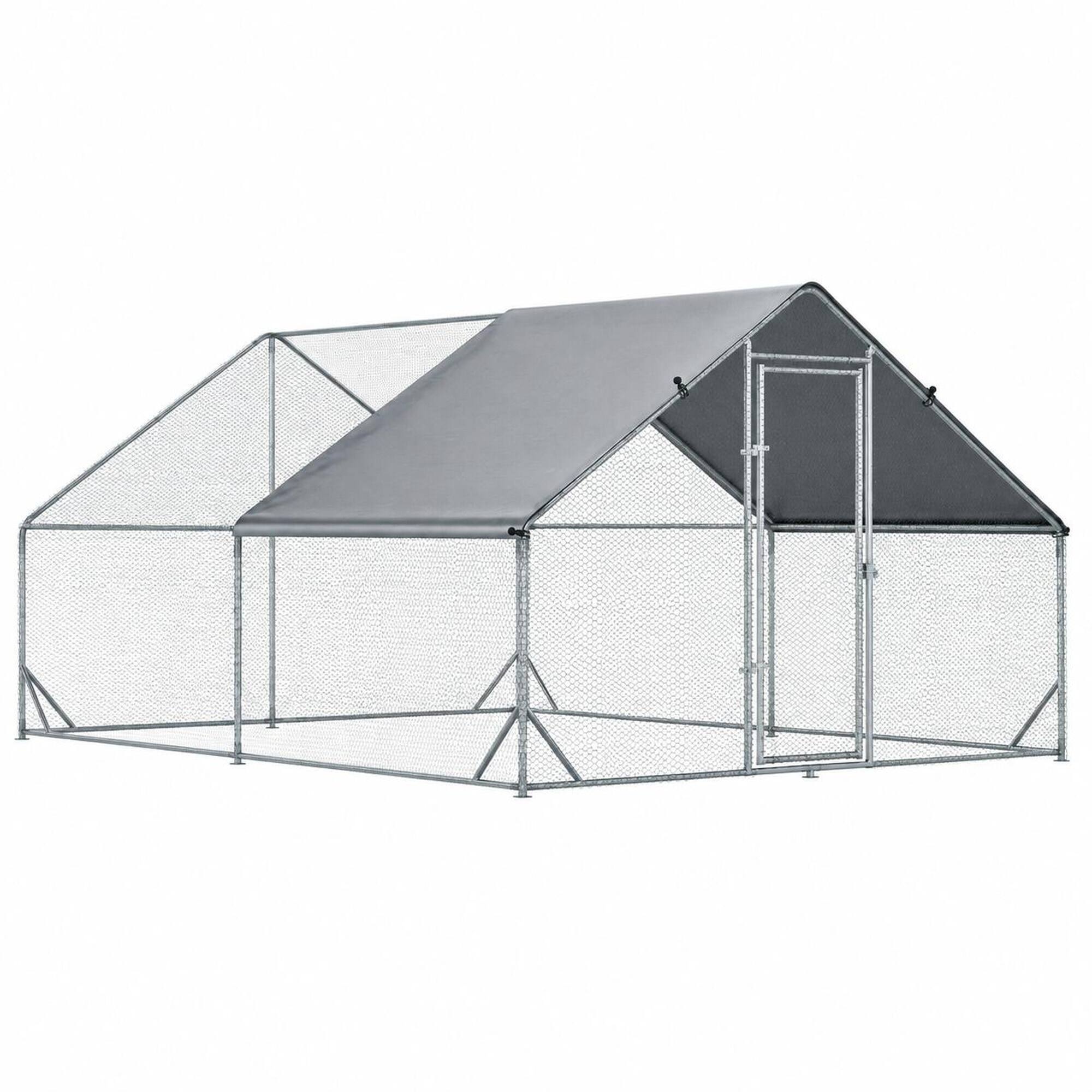 RYHNUYNE Metal Chicken Coop, Walk In Run, 9.8 x 13.1 x 6.6 ft ...