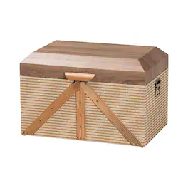 Baxton Studio - Kande Storage Trunk - Decorative Storage Chest with Hinged Top and Woven Exterior for Living Room or Bedroom - Light Brown