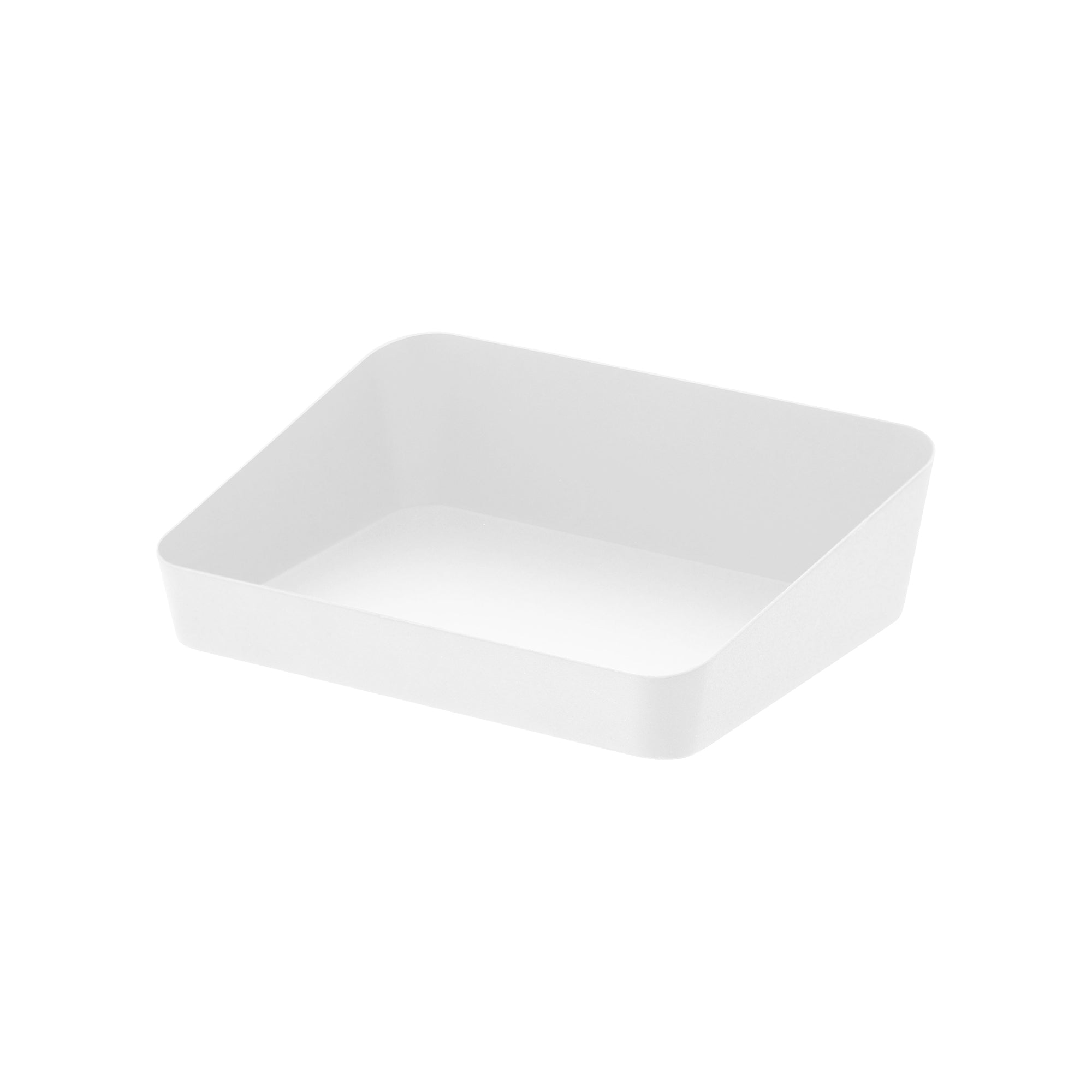 Alt View 3. Yamazaki Home - Vanity Tray - Angled - Small - Steel - White.