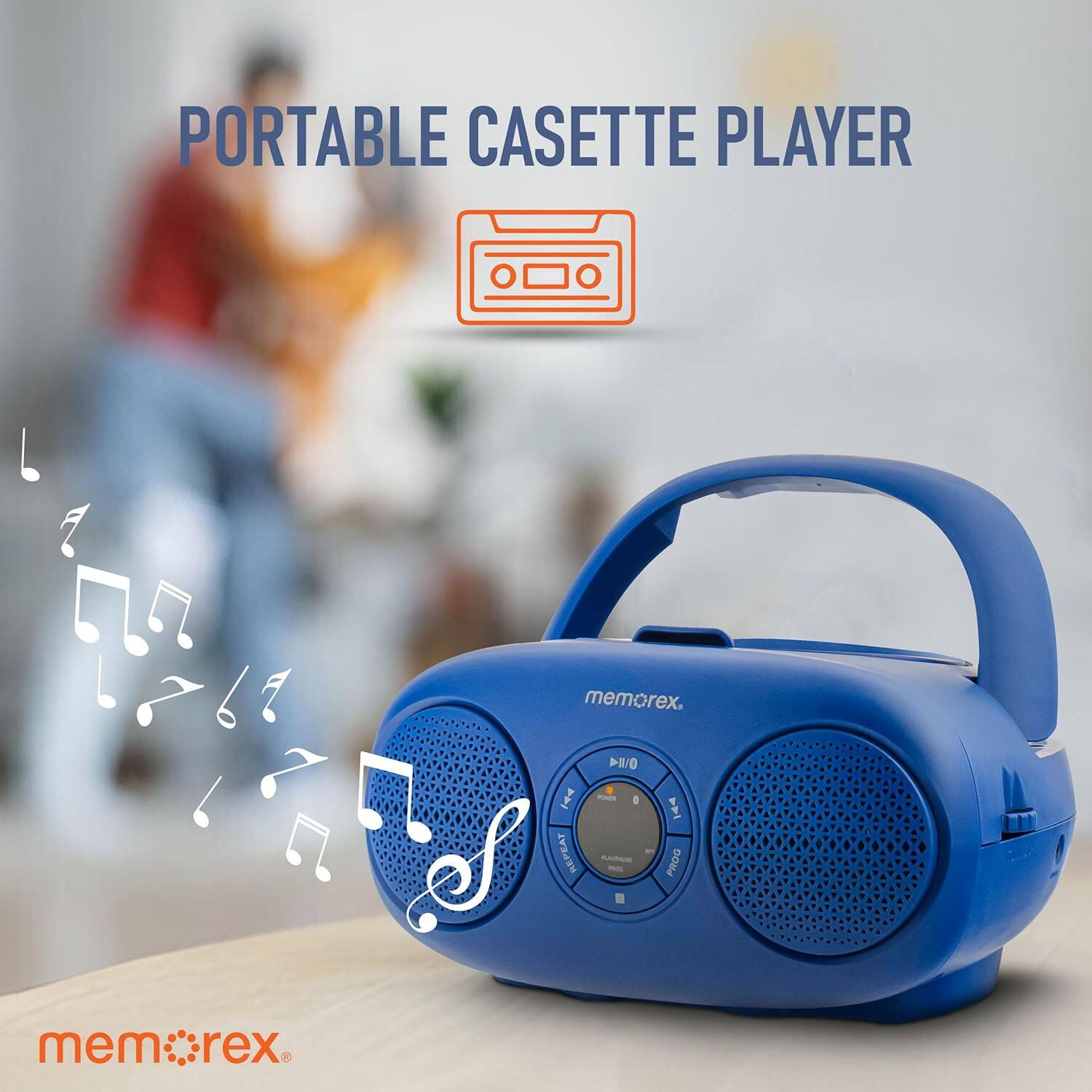 PORTABLE CASETTE PLAYER memorex. I REPEAT 0 P a - I PROO mem.c.r rex